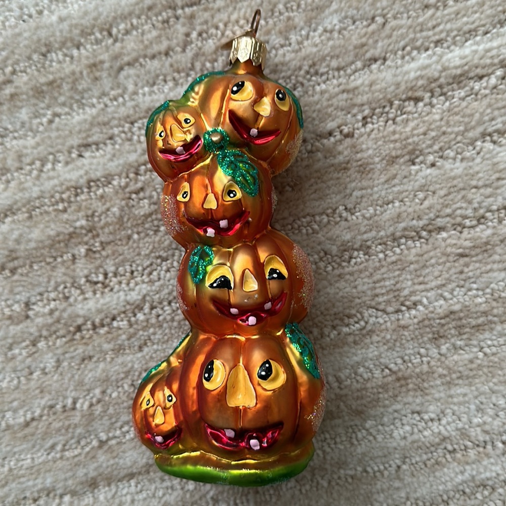 Christopher Radko Stack O' Lanterns Jack Pumpkins Halloween Ornament 6.5"